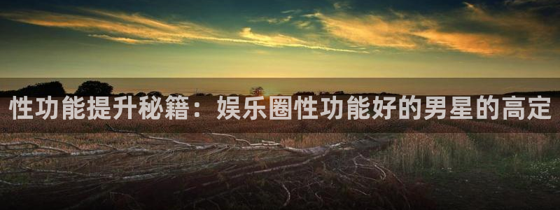 永利皇官平台开户链接：性功能提升秘籍：娱乐圈性功能好的男星的高定